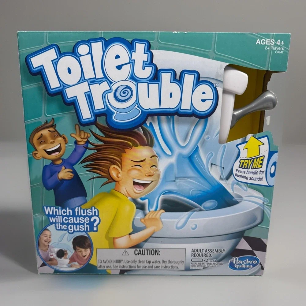 Hasbro Gaming Toilet Trouble Game C0447 Water Spraying Family Fun Fast Ship NEW